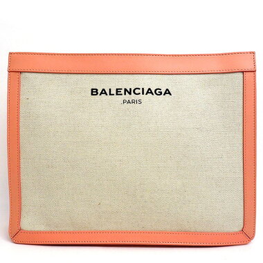 【美品】バレンシアガポーチネイビーポーチ410119・5780・D・538735【クラッチバッグ】【中古】