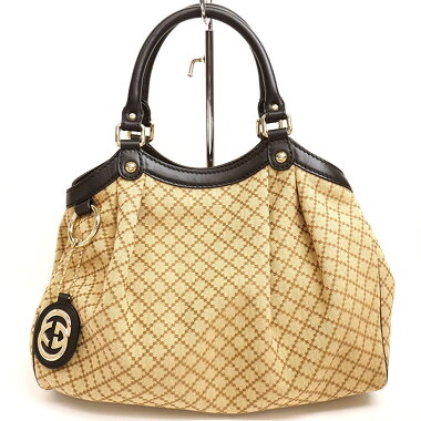 [Goods] Gucci handbag semi-shoulder logo charm Diamante Ã Sukey 219444213048 [pre-owned tote bag]