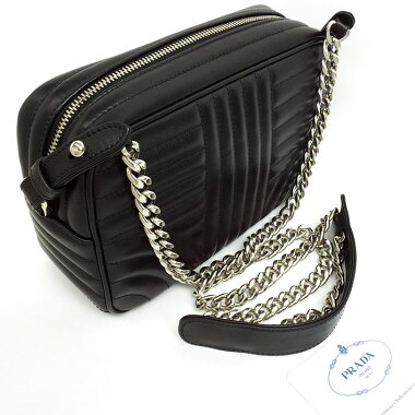 [Used] [almost new] Prada Cross Body Chain Shoulder Pochette Silver Hardware Diagram 1BH083 [Shoulder Bag] [Used]