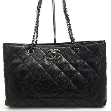 [Used] [almost new] Chanel Medium Shopping Tote Shoulder Gun Metal Coco Mark A90451 [Tote Bag]