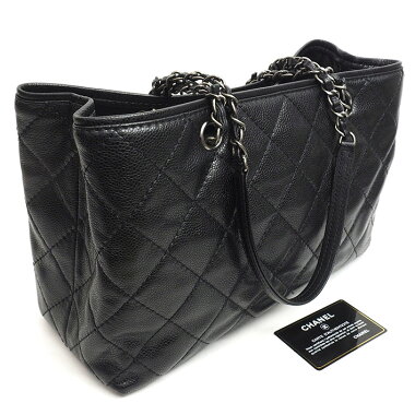 [Used] [almost new] Chanel Medium Shopping Tote Shoulder Gun Metal Coco Mark A90451 [Tote Bag]