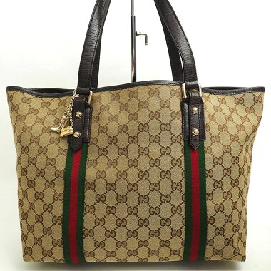 【中古】【美品】グッチGG柄チャーム付きシェリーライン139260203419【トートバッグ】