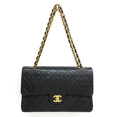[Pre-owned] [Goods] Chanel 25 W chain W flap gold fittings Matrasse A01112 [Shoulder bag]