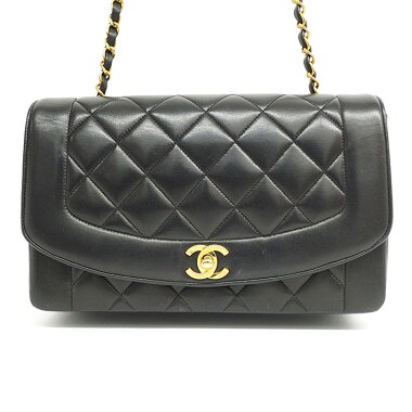 【中古】【美品】シャネルダイアナフラップココマークシングルチェーンマトラッセA01165【ショルダーバッグ】