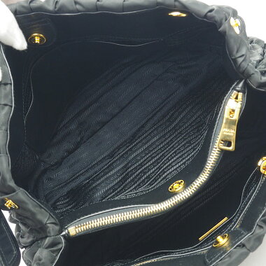 [Used] [almost new] Prada 2WAY gathered shoulder bag gold metal fittings testsuit go full 1BG805 [handbag]