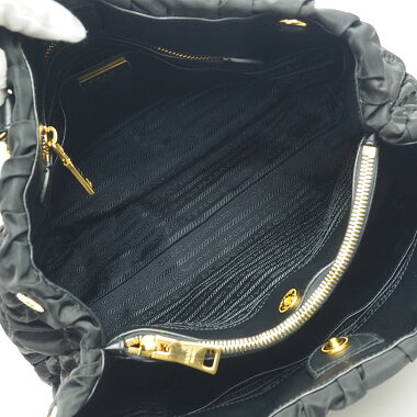 [Used] [almost new] Prada 2WAY gathered shoulder bag gold metal fittings testsuit go full 1BG805 [handbag]