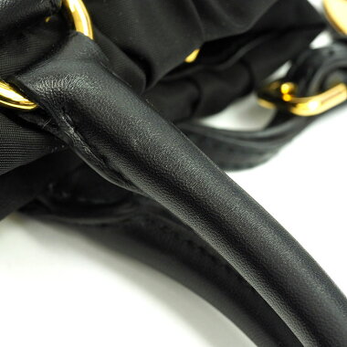 [Used] [almost new] Prada 2WAY gathered shoulder bag gold metal fittings testsuit go full 1BG805 [handbag]