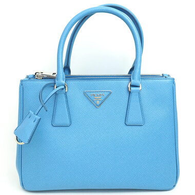 [Used] [almost new] Prada 2WAY shoulder triangle logo silver metal fittings Saffir Norx 1BA863 [handbag]