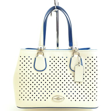 [Used] [Good Condition] Coach Small Kit Punching Perforated Leather 2WAY Shoulder Carry All 34971 [Handbag]