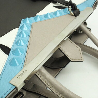 [Pre-owned] [Almost new] Fendi 2018AW studs 2JOURS 2WAY shoulder tote monster 8BH250 [Handbag]