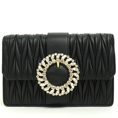 【中古】【ほぼ新品】ミュウミュウマイミュウビジューチェーンバッグ2WAYクラッチバッグポシェットマテラッセ5BH095【ショルダーバッグ】