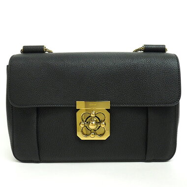 【中古】【ほぼ新品】クロエクロスボディバッグWチェーンショルダー肩掛けゴールド金具エルシー3S0816【ショルダーバッグ】