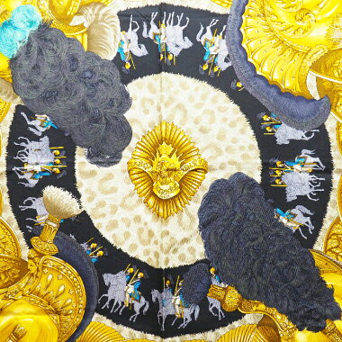 [Preowned] [Goods] Hermes "CASQUESetPLUMETS" è² Carre 90 Women's Scarf without accessories-Accessories Â· Goods