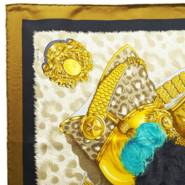 [Preowned] [Goods] Hermes "CASQUESetPLUMETS" è² Carre 90 Women's Scarf without accessories-Accessories Â· Goods