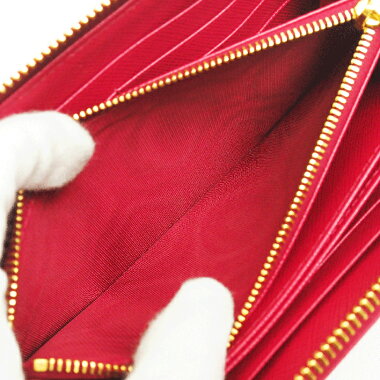 [Pre-owned] [almost new] Prada round fastener long wallet gold clasp Safiano metal 1ML506 [long wallet]