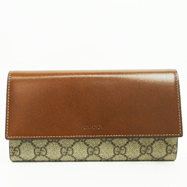 [Pre-owned] [Almost new] Gucci GG pattern two-fold flap long wallet GG Supreme 410100 Â· 1147 [long wallet]
