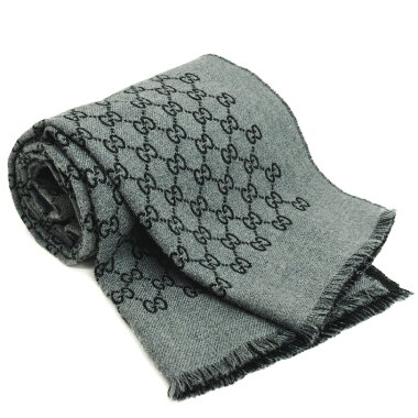 【中古】【美品】グッチGG柄リバーシブルマフラー【小物・雑貨】