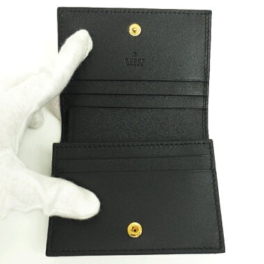 【中古】【未使用品・新古品】グッチビーハチ蜂GG柄カードケースコインケース付き2018年クルーズコレクションGGスプリーム508757・493075【二つ折り財布】