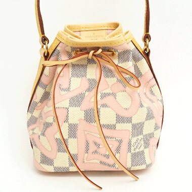 【中古】【ほぼ新品】ルイヴィトンナノ・ノエダミエアズール×モノグラムプリントN60052【ショルダーバッグ】