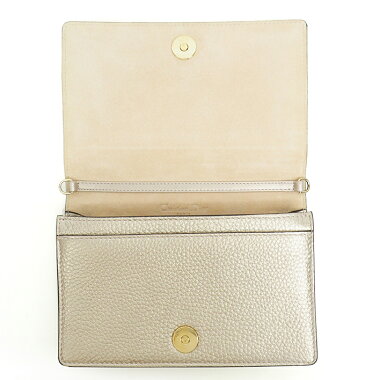 [Pre-owned] [Almost new] Christian Dior full flap metallic chain wallet pochette gold hardware Lady Dior S0105OVMVM04J [Shoulder bag]