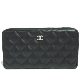 [Used] [Max P34 times] Chanel CC matrasse stitch round fastener long wallet silver hardware Kokomark A50097 [long wallet] [GOODA] [like new]