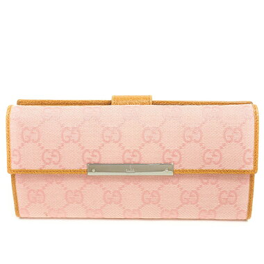【中古】【美品】グッチGG柄二つ折りWホックメタルバーロングウォレットGGキャンバス112715・2149【長財布】