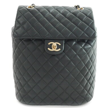 【中古】【美品】シャネルCCマトラッセステッチチェーンゴールド金具ココマークA91121【バックパック・リュック】