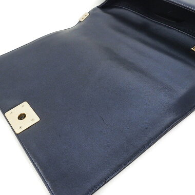 [Used] [Good Condition] Chanel Chain Shoulder Lattice Pattern Waffle Pattern Bicolor Gold Hardware Boy Chanel [Shoulder Bag]