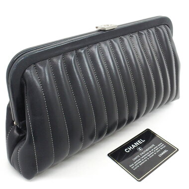 【中古】【美品】シャネルCCロゴシルバー金具パーティバッグニューマドモアゼル【クラッチバッグ】