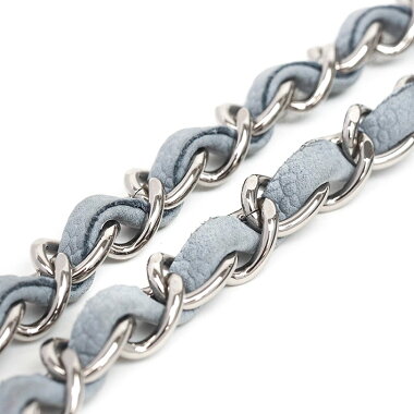 【中古】【ほぼ新品】シャネル25WチェーンWフラップシルバー金具マトラッセA01112【ショルダーバッグ】