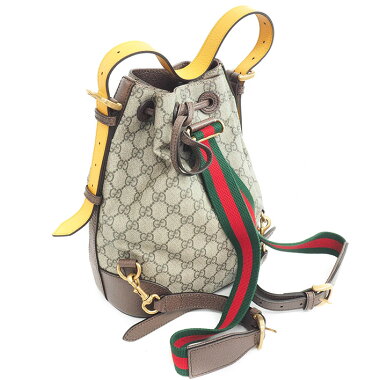 [Pre-owned] [Almost new] Gucci GG Pattern Sherry Line Tiger Head 3WAY Handbag Shoulder Bag Drawstring Type GG Supreme x Web 473875/520981 [Backpack / Backpack]
