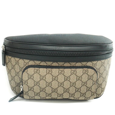 【中古】【ほぼ新品】グッチGG柄ベルトバッグショルダーバッグGGスプリーム406372・493075【ボディバッグ・ウエストポーチ】