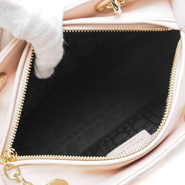 [Pre-owned] [almost new] Christian Dior Classic Canache Stitch 2 WAY Shoulder Bag Champagne Gold Hardware Lady Dior CAL445500001M05U [Handbag]