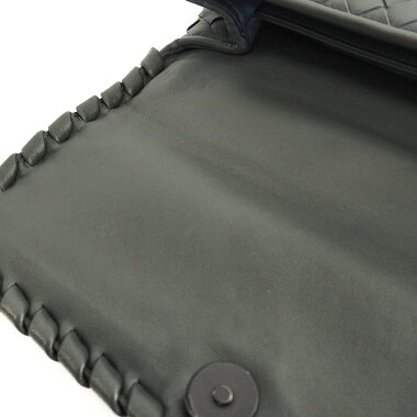 [Used] [Beautiful] Bottega Veneta Olympia Bag W Chain Shoulder Crossbody Gunmetal Intrecciato 386498V00162965 [Shoulder Bag]