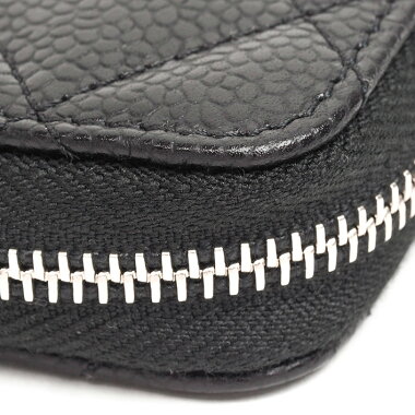 【中古】【ほぼ新品】シャネルCCロゴマトラッセラインラウンドファスナー小銭入れシルバー金具ココマークA69271【コインケース】