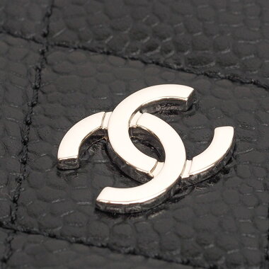 【中古】【ほぼ新品】シャネルCCロゴマトラッセラインラウンドファスナー小銭入れシルバー金具ココマークA69271【コインケース】