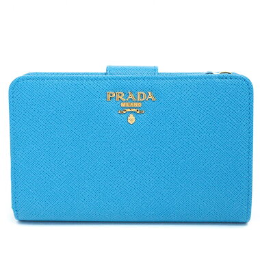 [Used] [Unused / New old goods] Prada L-shaped zipper folding wallet gold metal fittings Saffiano Metal 1ML225 [bi-fold wallet]