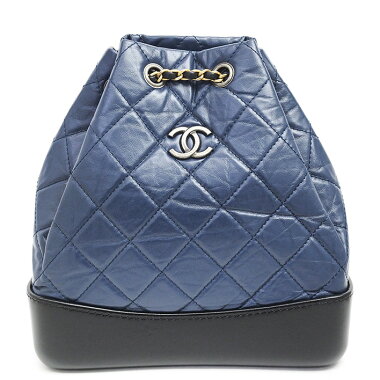 【中古】【美品】シャネルガブリエル・ドゥ・シャネルマトラッセヴィンテージ加工ココマーク巾着型【バックパック・リュック】