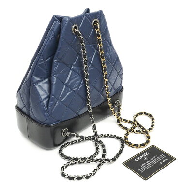 【中古】【美品】シャネルガブリエル・ドゥ・シャネルマトラッセヴィンテージ加工ココマーク巾着型【バックパック・リュック】