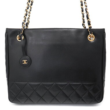 【中古】【美品】シャネルマトラッセチェーンショルダーヴィンテージゴールド金具ココマーク【トートバッグ】