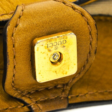 【中古】【美品】グッチワンショルダーロゴ型押しマットゴールド金具バンブー109136・002214【ハンドバッグ】