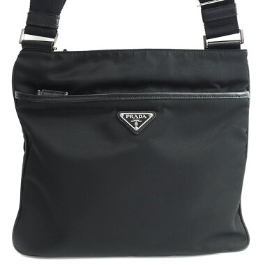 [Pre] [Beautiful] Prada triangle logo diagonally hanging cross body silver metal fittings Pocono 2VH563 [shoulder bag]
