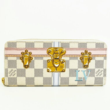 [Used] [Unused / New] Louis Vuitton Portfoil Clemence Spring / Summer 2018 Trunk Collection Damier Azur Trunk N60109 [Long Purse]