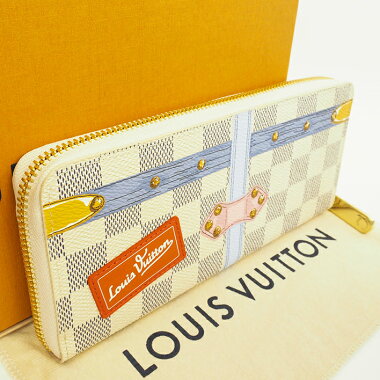 [Used] [Unused / New] Louis Vuitton Portfoil Clemence Spring / Summer 2018 Trunk Collection Damier Azur Trunk N60109 [Long Purse]