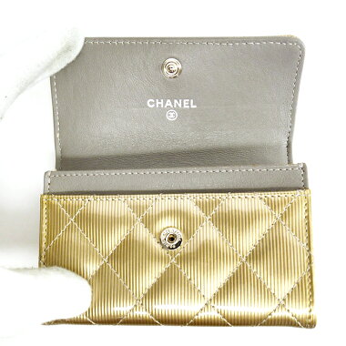 [Used] [Goods] Chanel business card holder Matrasse CC logo silver hardware Koko Mark A50169 card case [small goods, miscellaneous goods]