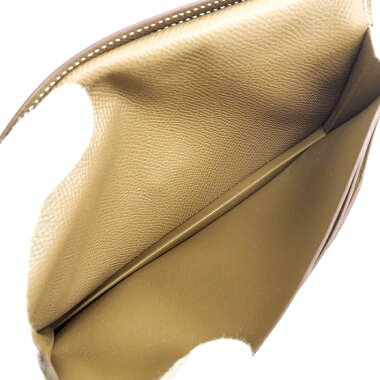 【中古】【未使用品・新古品】エルメス二つ折りロングウォレットシルバー金具ベアンスフレ【長財布】