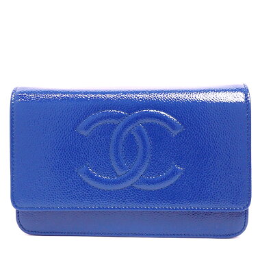 [Used] [Almost new] Chanel chain shoulder diagonally hung chain wallet CC logo Cocomark A48654 [shoulder bag]
