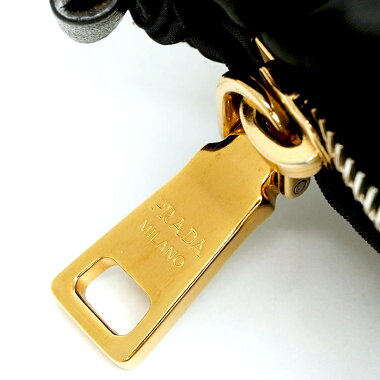 【中古】【美品】プラダトライアングルロゴプレート2WAYショルダーバッグゴールド金具テスートサフィアーノB1843M【ハンドバッグ】