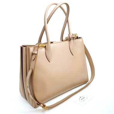 [Used] [almost new] Prada 2WAY shoulder bag gold metal fittings vibrio take 1BG098 [tote bag]