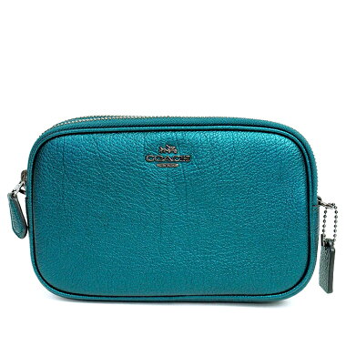 【中古】【ほぼ新品】コーチメタリッククロスボディバッグクラッチポーチダブルジップ59952【ショルダーバッグ】